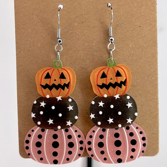 Jewelry - Halloween Pumpkin Acrylic Earrings